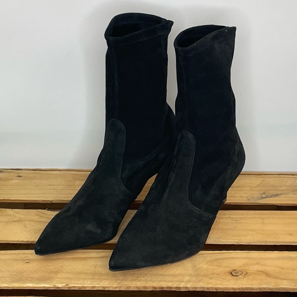 Stuart Weitzman Shoes - Stuart Weitzman stretch suede sock bootie women's size 9.5 M